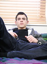 Sexy twink Aaron Aurora stroking his hard cock. by BF Collection