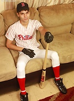 Athletic stud London Sawyer jerks off after baseball game. by BF Collection