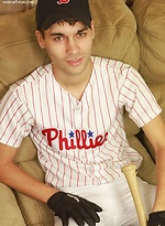 Athletic stud London Sawyer jerks off after baseball game. by BF Collection