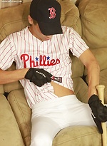 Athletic stud London Sawyer jerks off after baseball game. by BF Collection