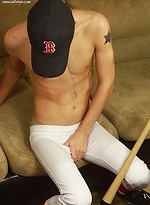 Athletic stud London Sawyer jerks off after baseball game. by BF Collection