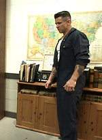 Creepy handyman choke fucks an unwilling student in bondage by Bound Gods With Trenton Ducati