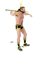 Leo Forte Flogs Dirk Caber by Bound Jocks With Leo Forte,Dirk Caber