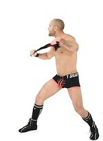 Leo Forte Flogs Dirk Caber by Bound Jocks With Leo Forte,Dirk Caber