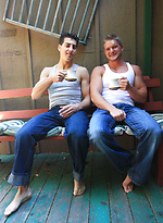 Sexy gays Marcus and Jonny T suck each other's dick and fuck indoors by Nextdoor Buddies
