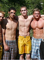 Kinky homosexuals with big pricks fuck a naughty blond guy on a couch by Nextdoor Buddies