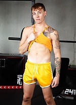 Hot gay Aiden Langston has a wild threesome with muscular men at the gym by Nextdoor Buddies