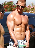 Muscular gay hunks have wild groupsex with well-endowed carwash boys by Nextdoor Buddies