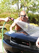 Muscular gay hunks have wild groupsex with well-endowed carwash boys by Nextdoor Buddies