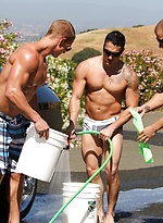Muscular gay hunks have wild groupsex with well-endowed carwash boys by Nextdoor Buddies