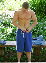 Muscular gay studs Tommy D & Hoyce flaunting their mighty chests outdoors by Nextdoor Buddies With Tommy D