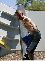 Muscular gay studs Tommy D & Hoyce flaunting their mighty chests outdoors by Nextdoor Buddies With Tommy D