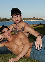 Sexy gays with muscles Leeroy Jones and Jim Nasty fuck each other by Nextdoor Buddies