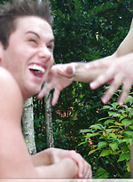 Gays Kyle and Phenix Saint jack off their dongs on an outdoor massage table by Nextdoor Buddies With Phenix Saint