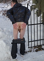 Lucas Kane comes in from snow to finish masturbating. by BF Collection