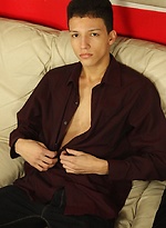 Fit boy Charlie Pride stroking his hard dick on the couch. by BF Collection