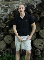 Twink Davis tugs on his uncut dick outdoors. by BF Collection