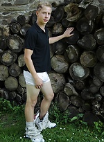 Twink Davis tugs on his uncut dick outdoors. by BF Collection