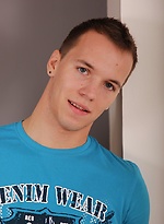Well hung Dannie Davis busts a nut all over his stomach. by BF Collection
