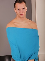 Well hung Dannie Davis busts a nut all over his stomach. by BF Collection