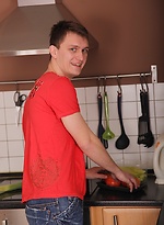 Brody jerks off all over the kitchen counter. by BF Collection