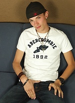 Cute college boy Danny Bowman jerking off on sofa. by BF Collection