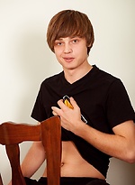 Shaggy haired twink Michael exposes hard cock. by BF Collection