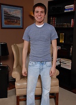 Amateur boy Leon jerks off in the armchair. by BF Collection