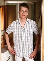 Smooth chested fit boy Edward pulls out his uncut cock. by BF Collection