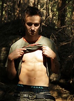 Twink Jake Palace jerking off in the woods. by BF Collection