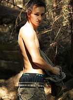 Twink Jake Palace jerking off in the woods. by BF Collection