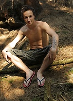 Twink Jake Palace jerking off in the woods. by BF Collection