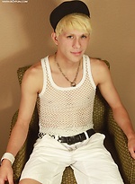 Blond twink Angel Villanueva tugs on his thick cock. by BF Collection
