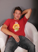 Blue eyed Joey Sosoh busts a nut all over his chest. by BF Collection