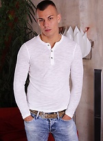 Tattooed stud Danny Tesla busts a big nut. by BF Collection