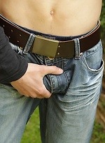 Smooth twink Will Jones busts a nut outdoors. by BF Collection