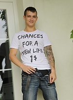 Tattooed Peter Kone masturbates on the front porch. by BF Collection