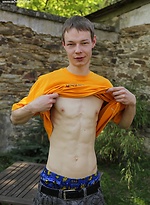Tall twink Tommy Jax jerking off outdoors. by BF Collection