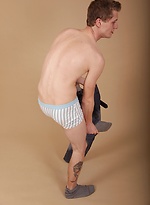 Smooth twink Zack Ball busts a nut onto his stomach. by BF Collection