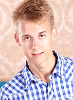 Gorgeous blond Chris Hollander blows load onto his abs. by BF Collection