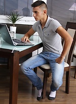 Sexy Mario Fedele strokes cock on the breakfast table. by BF Collection
