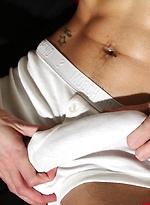 Skinny dude Sky James wanking off his dick by Hard Brit Lads