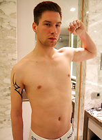 Hung German Max Leider bathing his super fat cock by Bentley Race