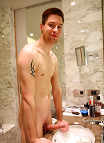 Hung German Max Leider bathing his super fat cock by Bentley Race