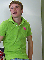 Straight & Tall Blond Uncut Pup Jamie has massage by English Lads