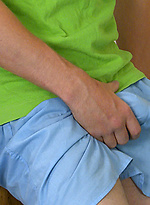 Straight & Tall Blond Uncut Pup Jamie has massage by English Lads