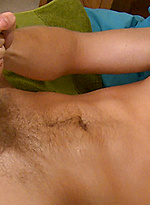 Straight & Tall Blond Uncut Pup Jamie has massage by English Lads