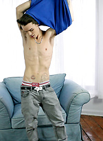 Skinny boy Max strokes dick by Squirtz