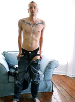Punk London Carerra shows his butt and strokes uncut dick by Squirtz