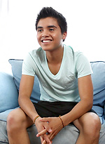 Skinny twink boy Ryan strokes his latino cock by Squirtz
